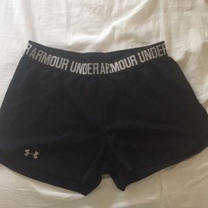 Athletic shorts, running shorts. Play up shorts.